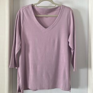 J. Jill Pima 3/4 Sleeve V-neck Top